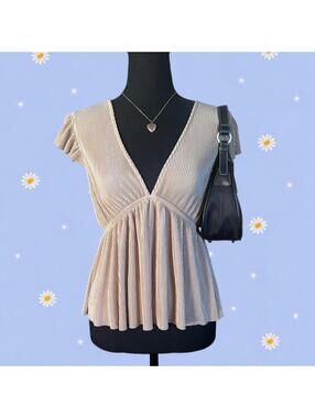 Vintage Y2K Almost Famous Coquette Fairycore Babydoll Top Size Small